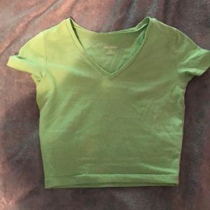 pastel green crop top